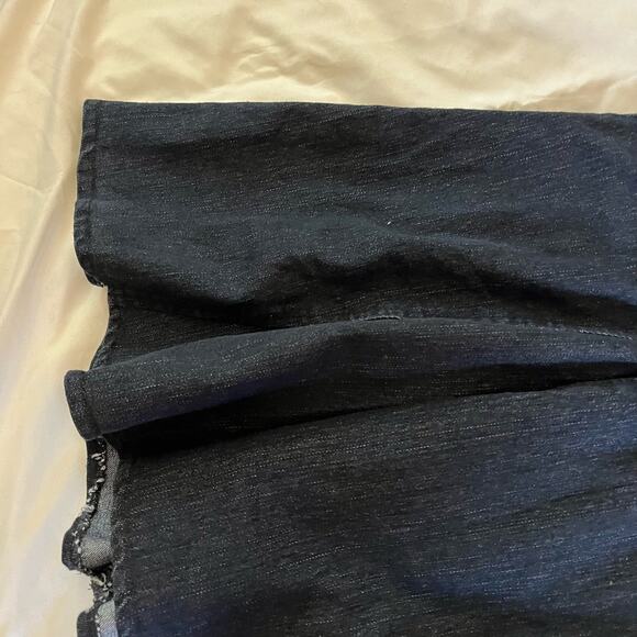 Vtg Y2K 2000s Asymmetric Stitch Denim Maxi Skirt Plus Size 18 - Picture 3 of 6